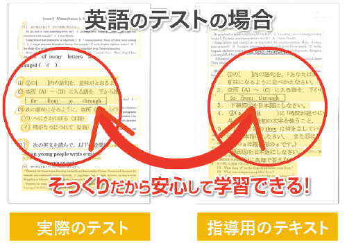 学校のテストにぴったり合ったテキスト